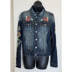 Driftwood Sundance Denim Trucker Jacket Embroidered Western Cottage, M